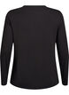Solid coloured blouse with long sleeves, Black, Packshot image number 1