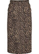 Midi skirt with slit and leopard print, Brown, Packshot image number 0