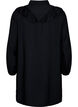 Shirt dress with ruffles and embroidery, Black, Packshot image number 1