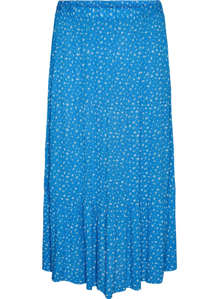 Long skirt with elasticated waist, Blue, Packshot image number 0