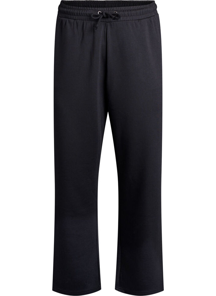 Loose trousers in modal mix, Black, Packshot image number 0
