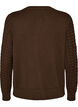 Cable-knit cardigan with golden buttons, Brown, Packshot image number 1