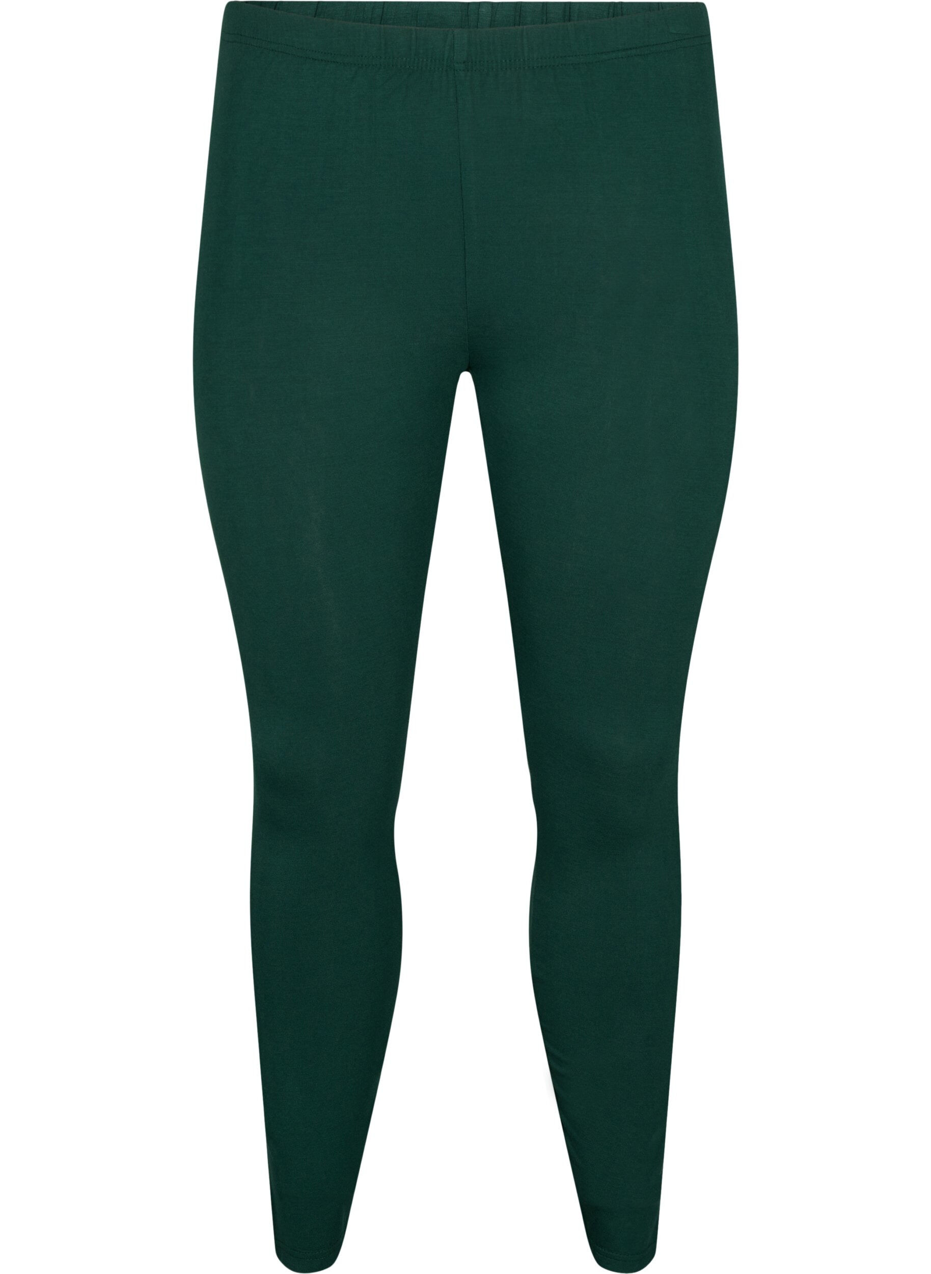 Zizzifashion Basic leggings in viscose, Green, Packshot image number 0