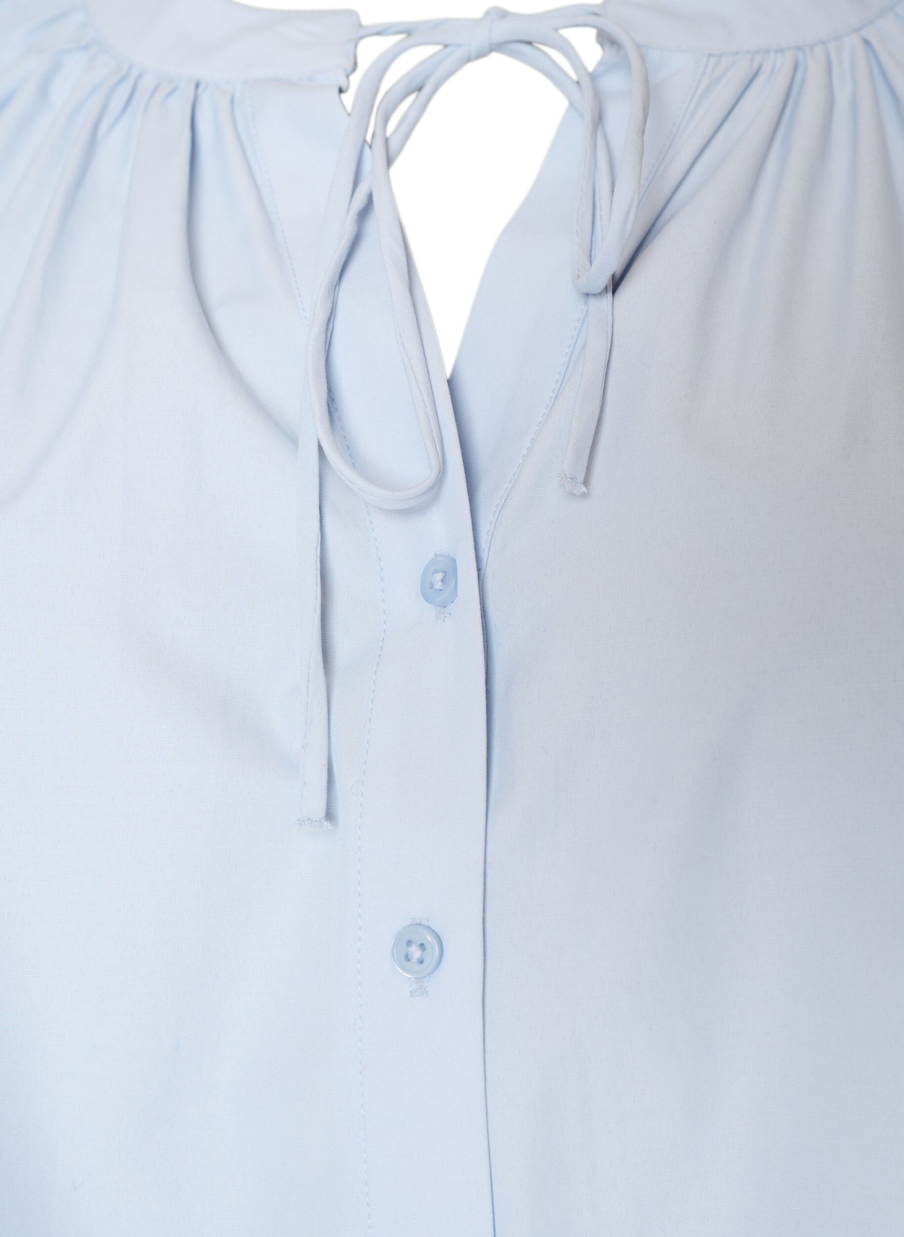 Zizzifashion Shirt blouse with button fastening and tie-belt, Light Blue, Packshot image number 2