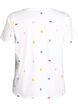 T-shirt in organic cotton with embroidered motifs, White, Packshot image number 1