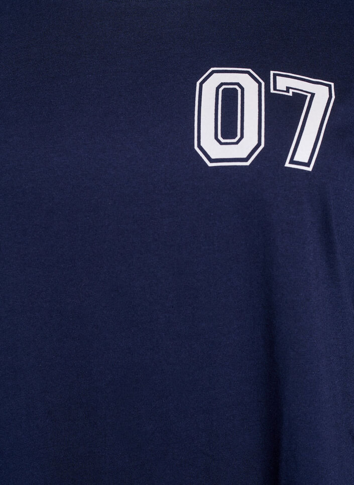 Short T-shirt dress with sporty details, Blue, Packshot image number 2