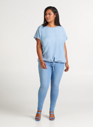 Short-sleeved blouse, Light blue denim, Model image number 2