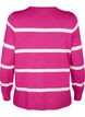 Knitted viscose blouse with stripes, Pink, Packshot image number 1