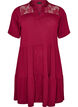 Jersey dress with lace details and a layered skirt, Red, Packshot image number 0