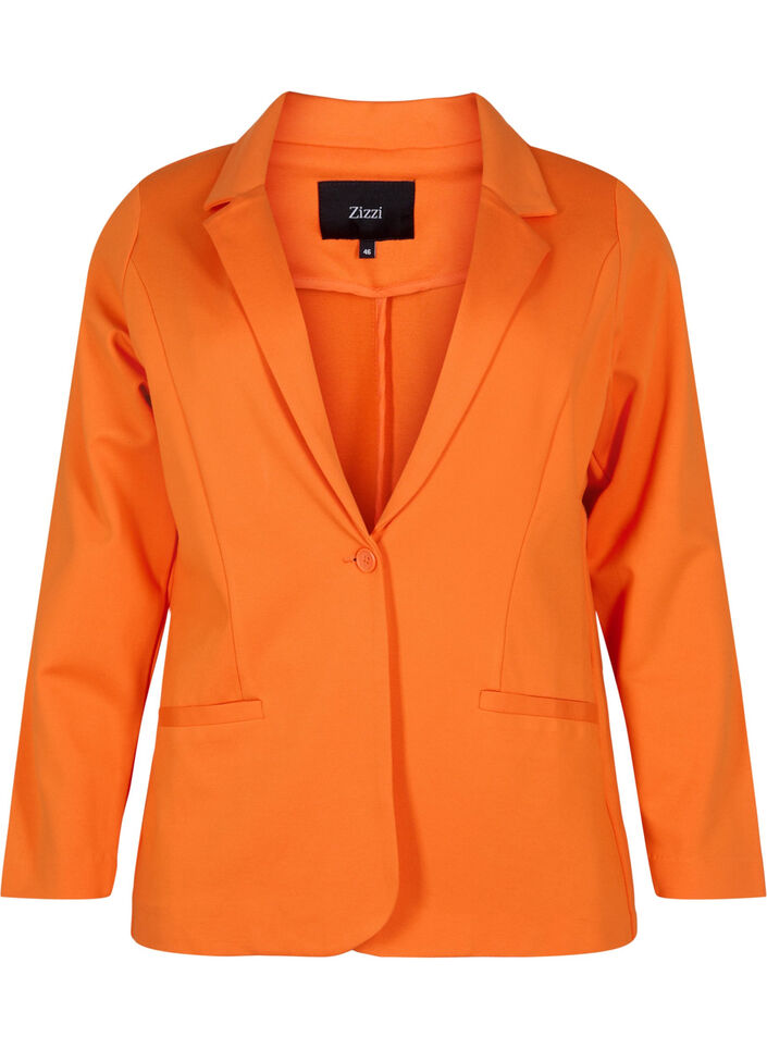 Simple blazer with button, Mandarin Orange, Packshot image number 0