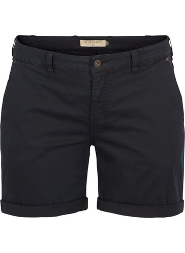 Regular fit cotton shorts, Black, Packshot image number 0