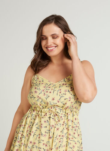 Dress , YELLOW FLOWER PRINT, Model image number 1