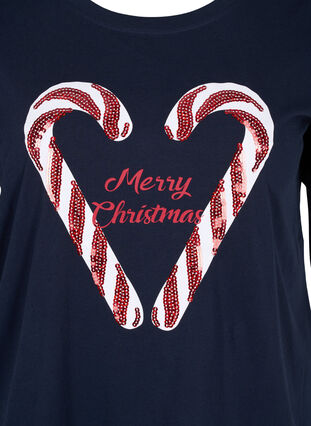 Christmas t-shirt in cotton, Night Sky Stok, Packshot image number 2