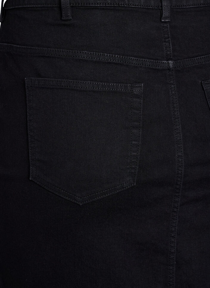 FLASH - Tight-fitting denim skirt, Black, Packshot image number 3