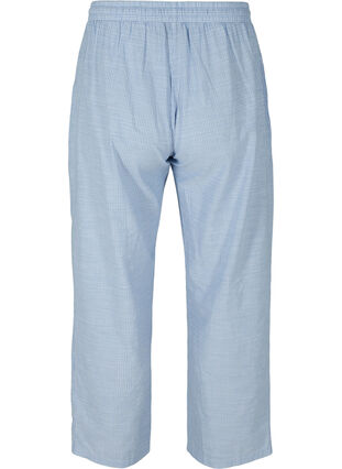 Loose cotton pyjama trousers with stripes, White/Blue Stripe, Packshot image number 1