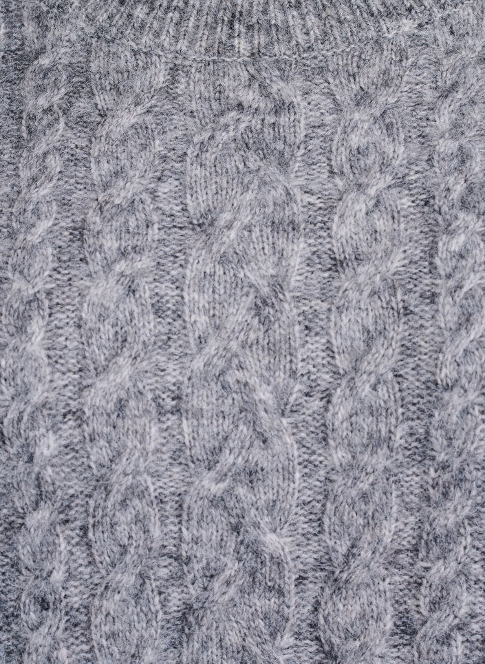 Knitted blouse with cable knit pattern, Grey, Packshot image number 2
