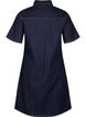 Denim dress with short sleeves and chest pockets, Dark Blue Denim, Packshot image number 1