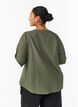 Cotton shirt blouse with V-neck, Green, Model image number 2