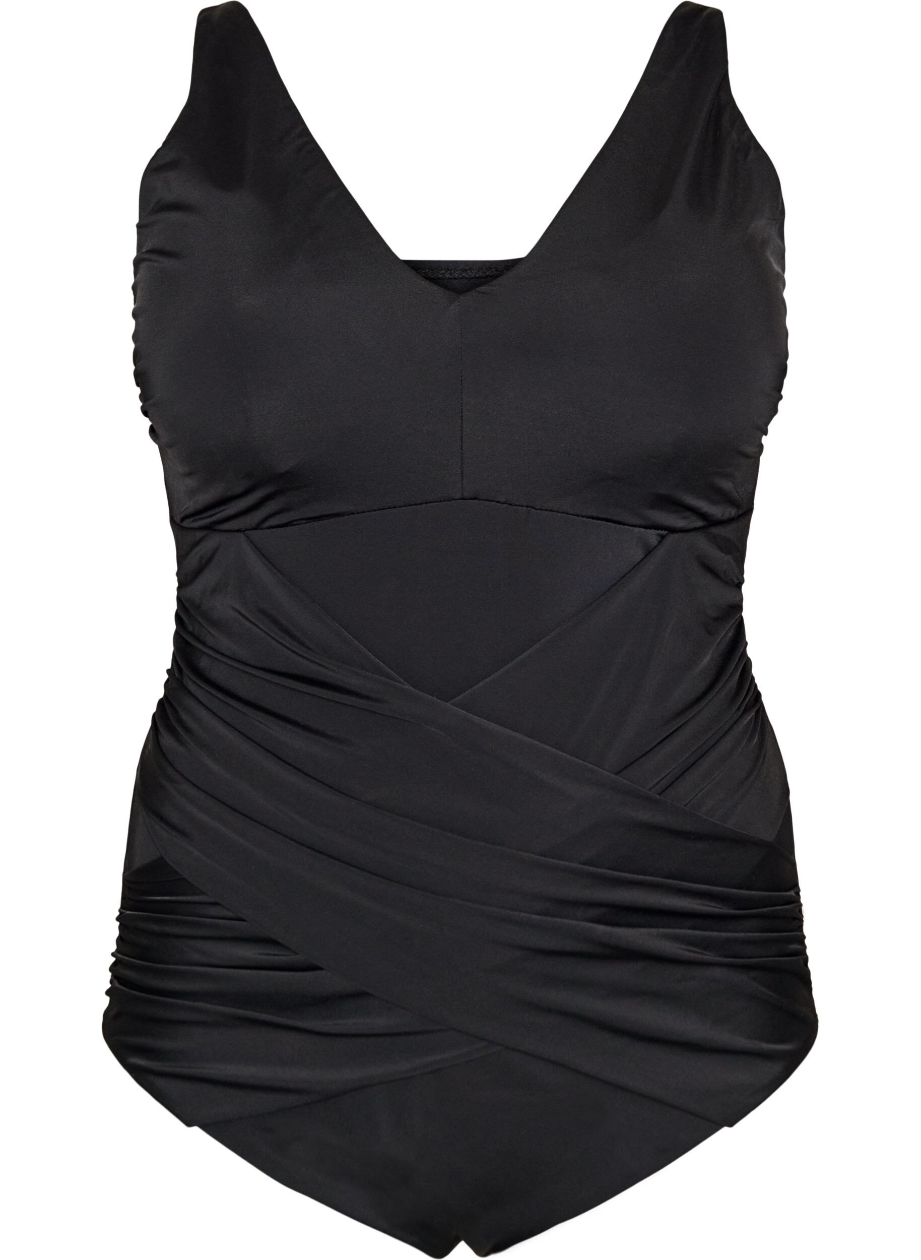 Swimsuit with a draped cross detail