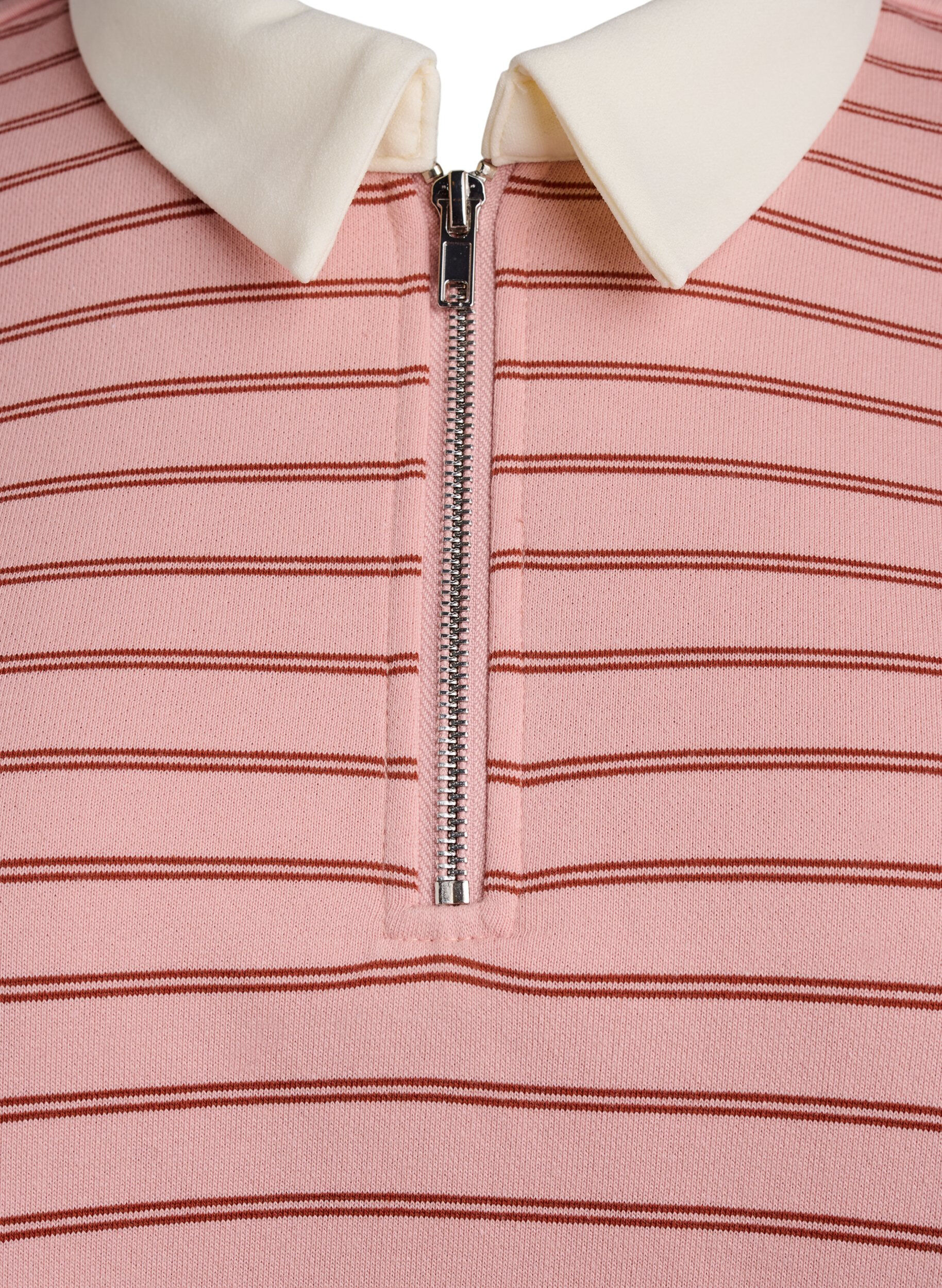 Zizzifashion Striped polo shirt with zipper, Red, Packshot image number 2