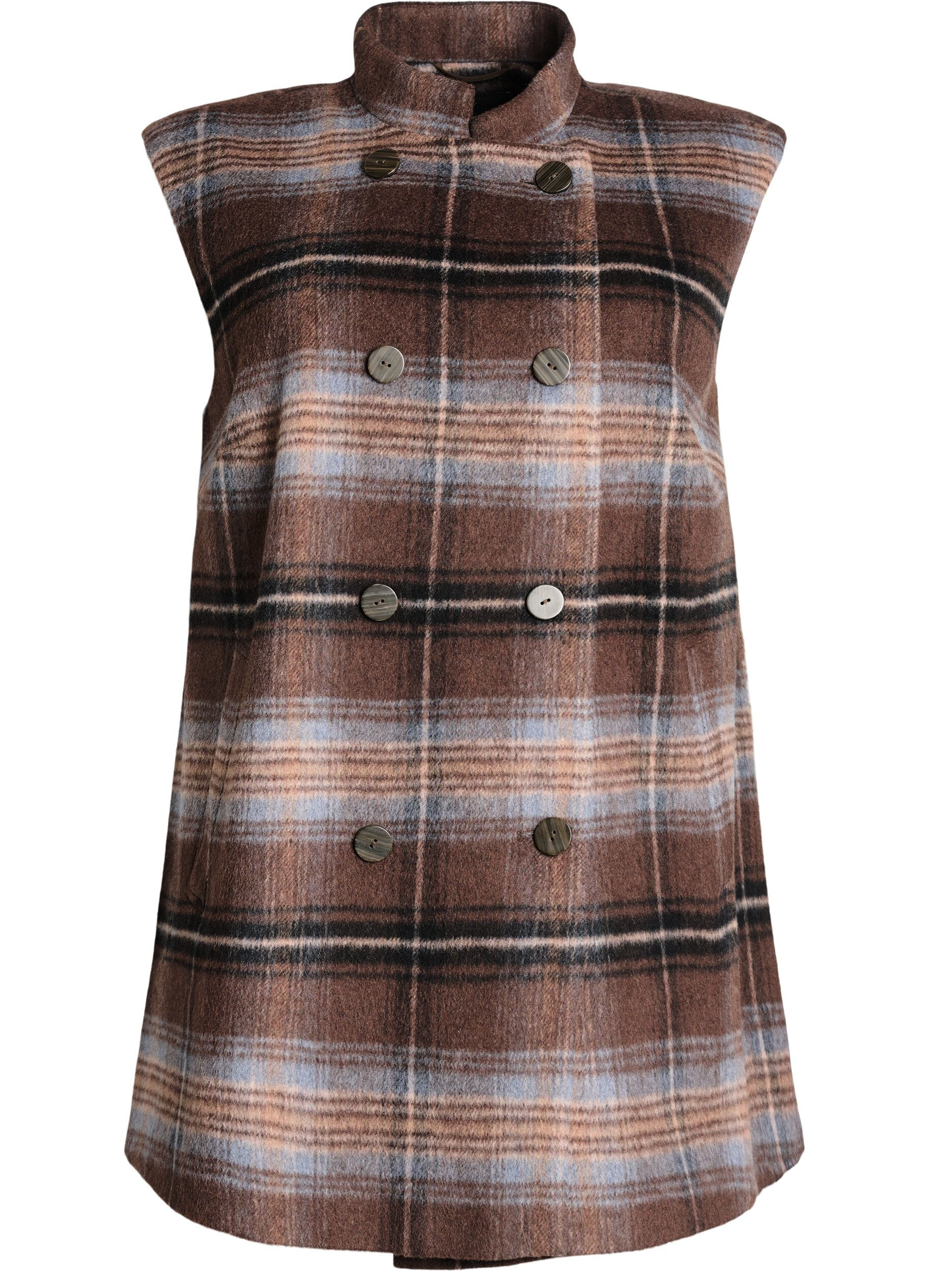 Long checked vest