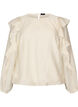 Blouse with ruffles and balloon shape, Vanilla, Packshot image number 0
