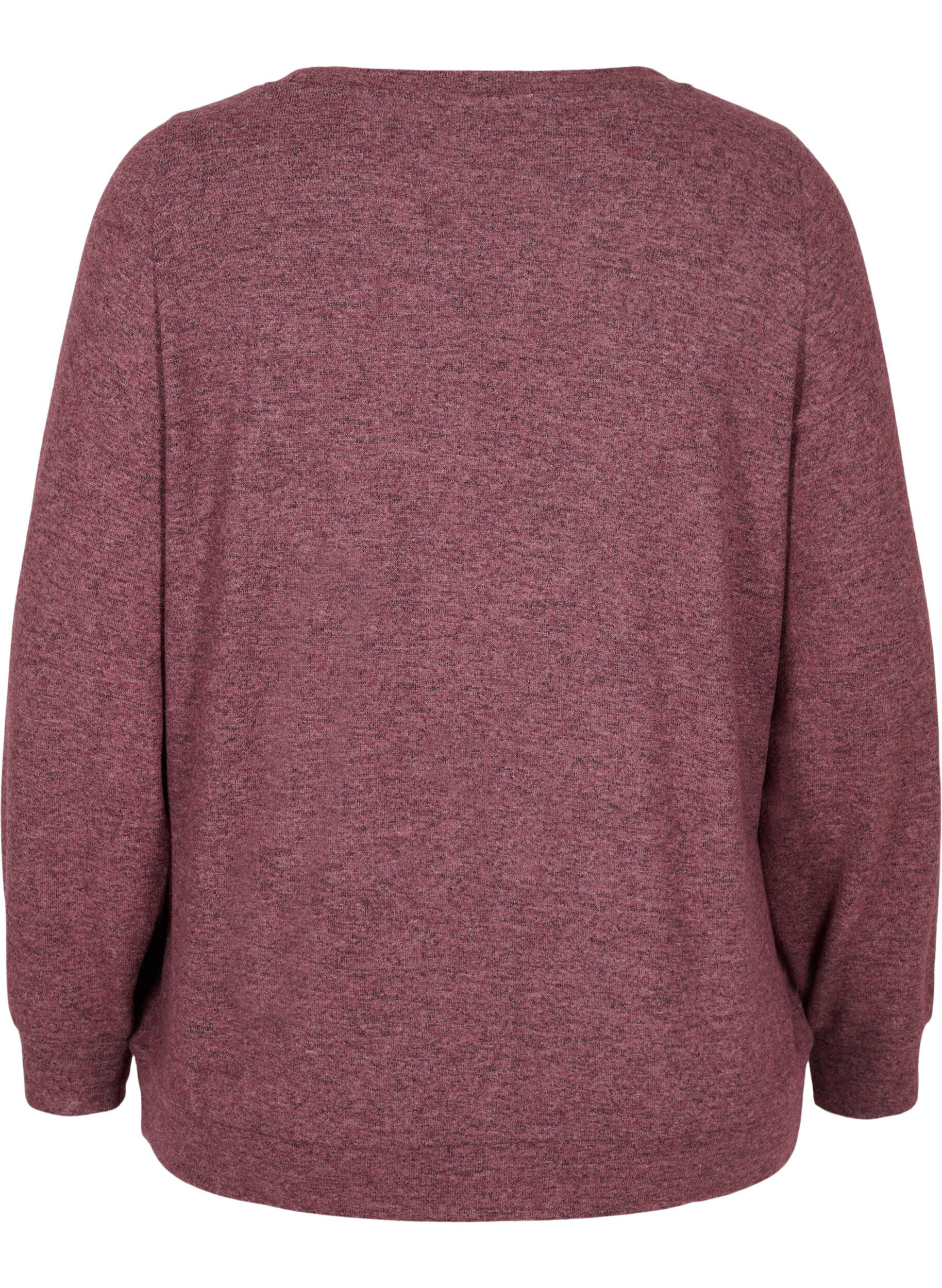 Zizzifashion Melange blouse in viscose blend, Port Royal Mel, Packshot image number 1