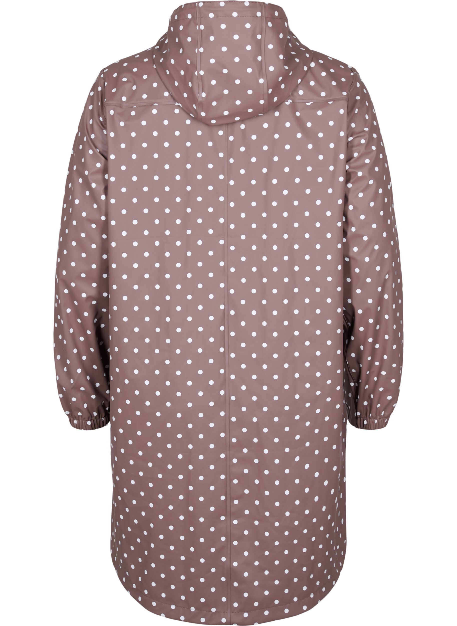 Zizzifashion Hooded polka dot rain jacket, Iron W/White dot, Packshot image number 1