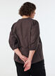 Checked blouse with V-neck and 3/4 sleeves, Brown, Model image number 2
