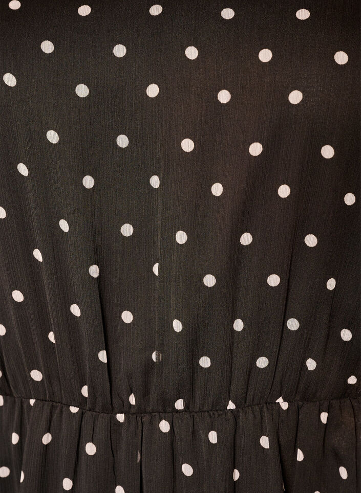 Chiffon dress with polka dots and long sleeves, Brown, Packshot image number 2