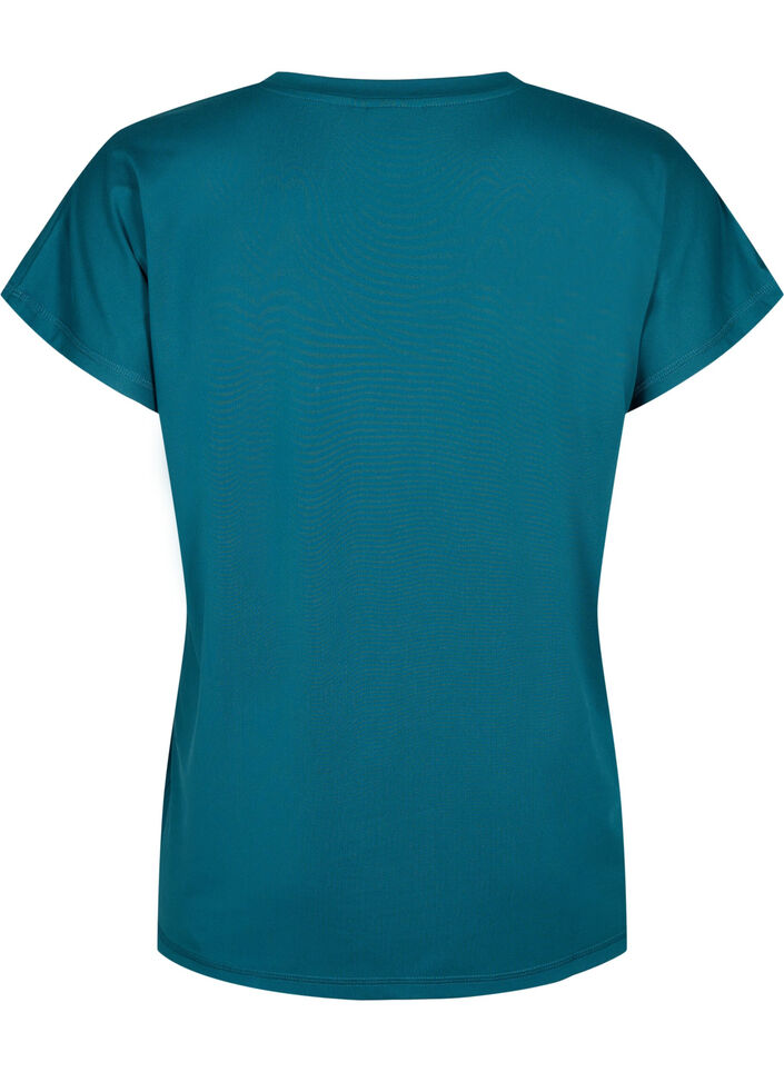 Loose training t-shirt with v-neck, Deep Teal, Packshot image number 1