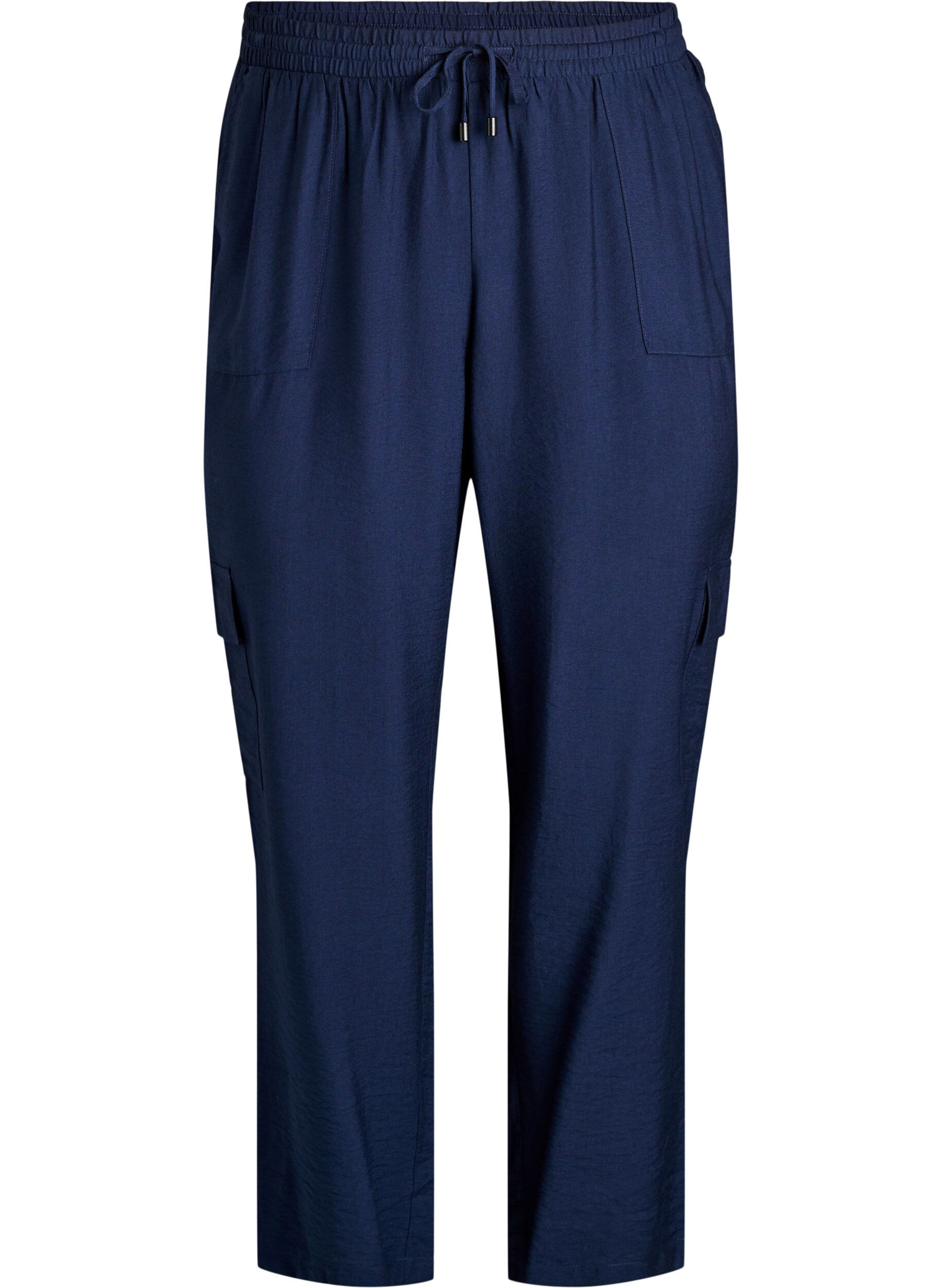 Zizzifashion High-waisted cargo trousers, Blue, Packshot image number 0