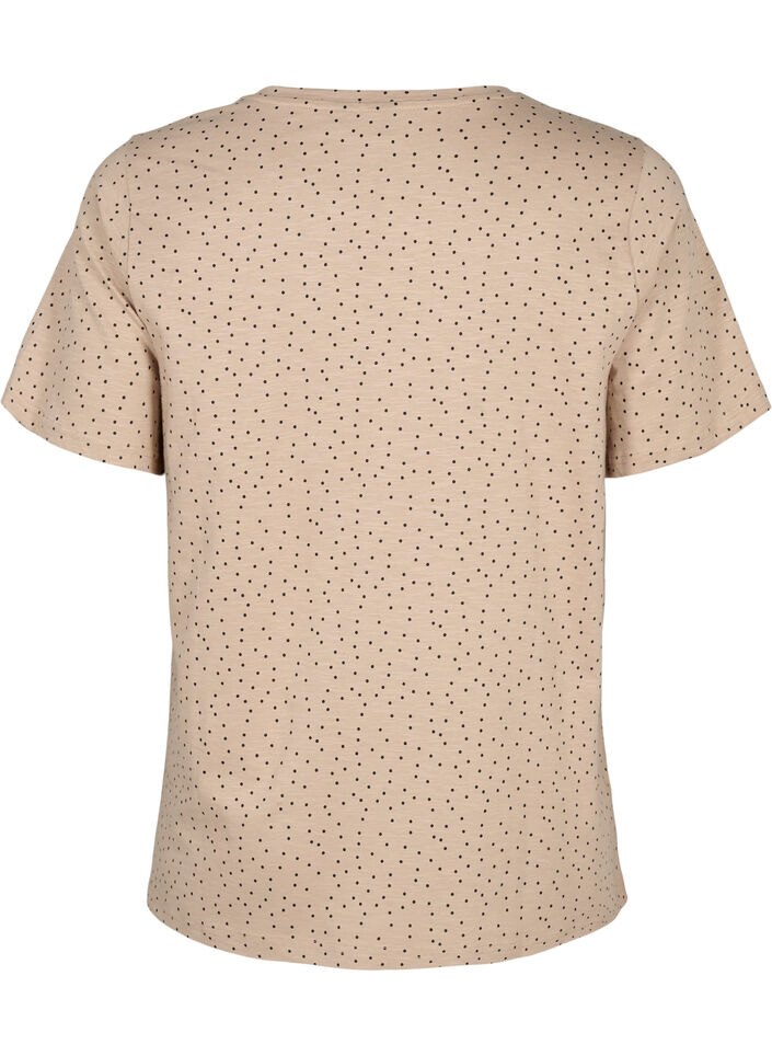 Organic cotton T-shirt with dots	, Beige, Packshot image number 1