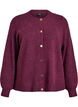 Cardigan in soft knit with gold-coloured buttons, Dark Bordeaux, Packshot image number 0