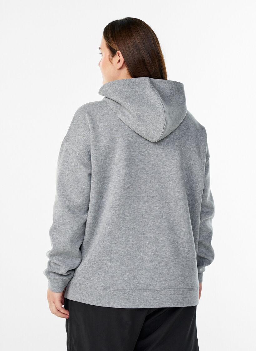 Scuba hoodie with zip and pockets, Grey, Model image number 2