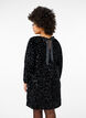 Sequin dress with bow detail, Black, Model image number 1
