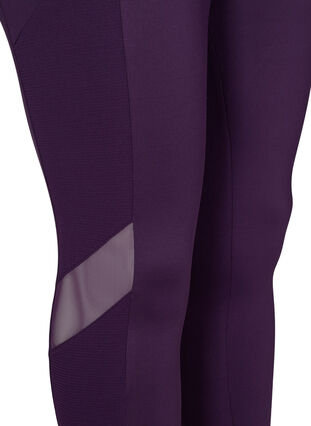 Cropped sports tights with mesh, Blackberry Cordial, Packshot image number 3