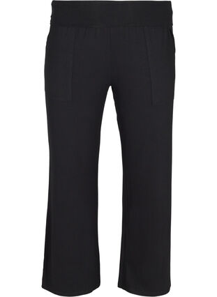 Flared sports trousers made from a viscose mix, Black, Packshot image number 0