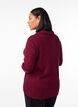 Jersey blouse with collar and cable pattern, Dark Bordeaux, Model image number 2