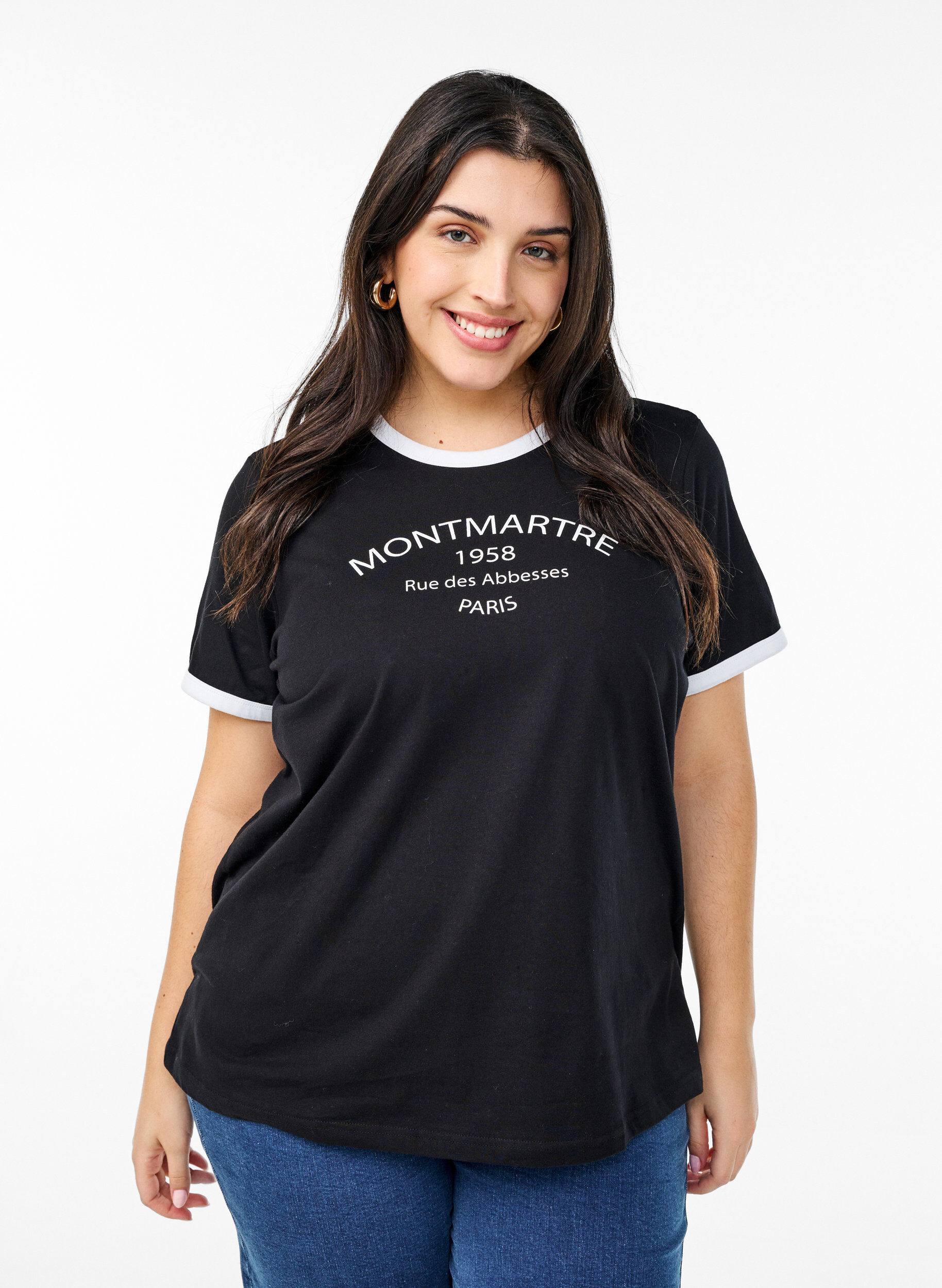 Zizzifashion T-shirt with text print, Black w.An. Wh.Paris, Model image number 0