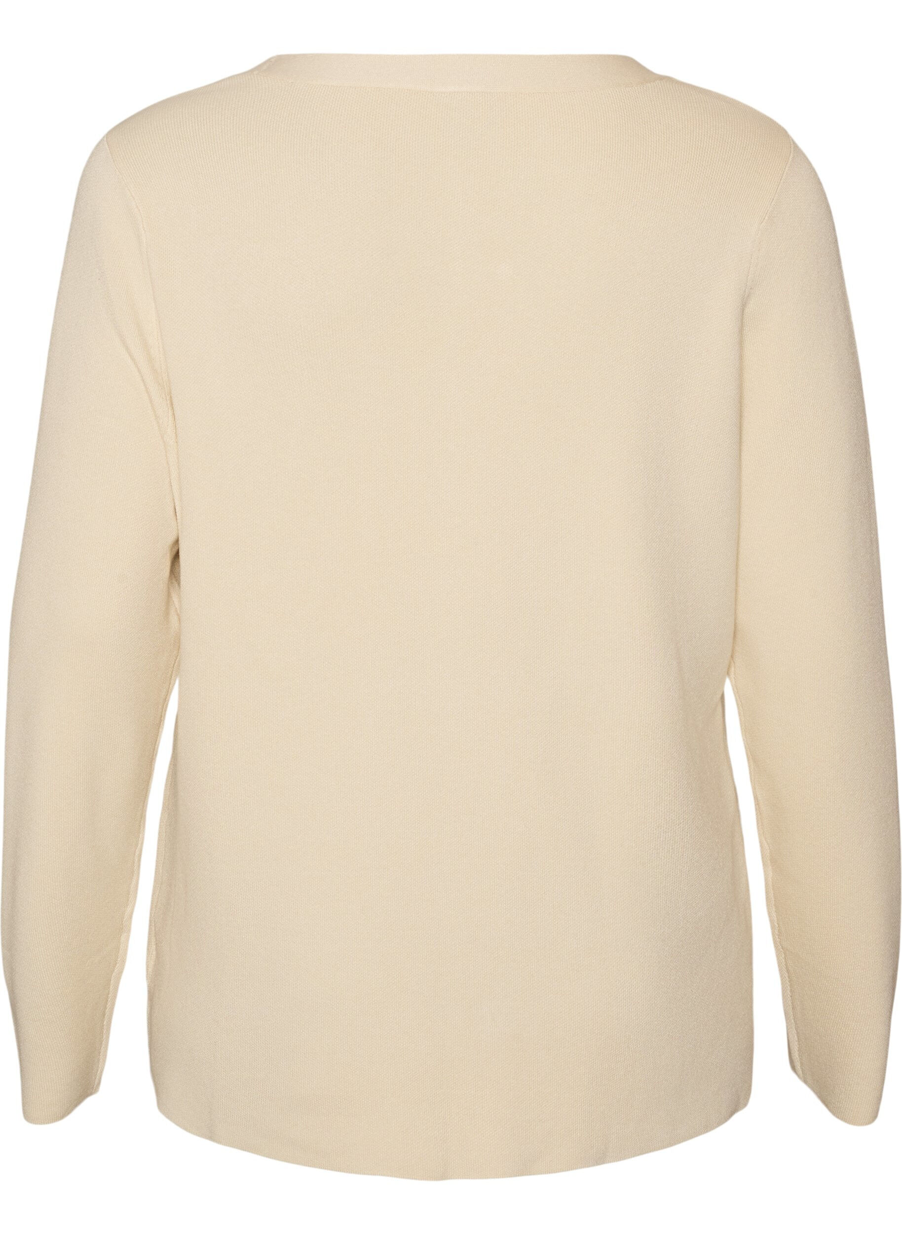 ZizzifashionFine-knit cardigan with decorative buttons, Vanilla, Packshot image number 1