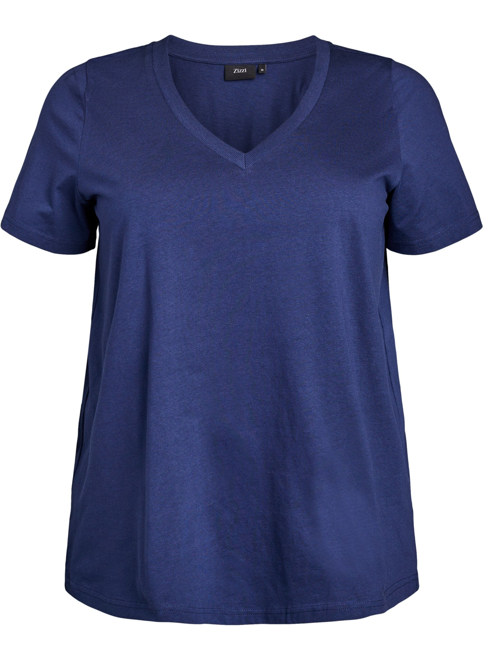 Basic cotton T-shirt with a V-neck
