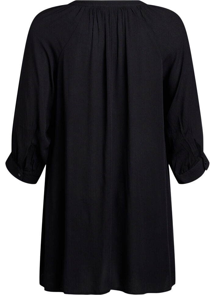 Tunic with 3/4 sleeves and an A-line cut, Black, Packshot image number 1