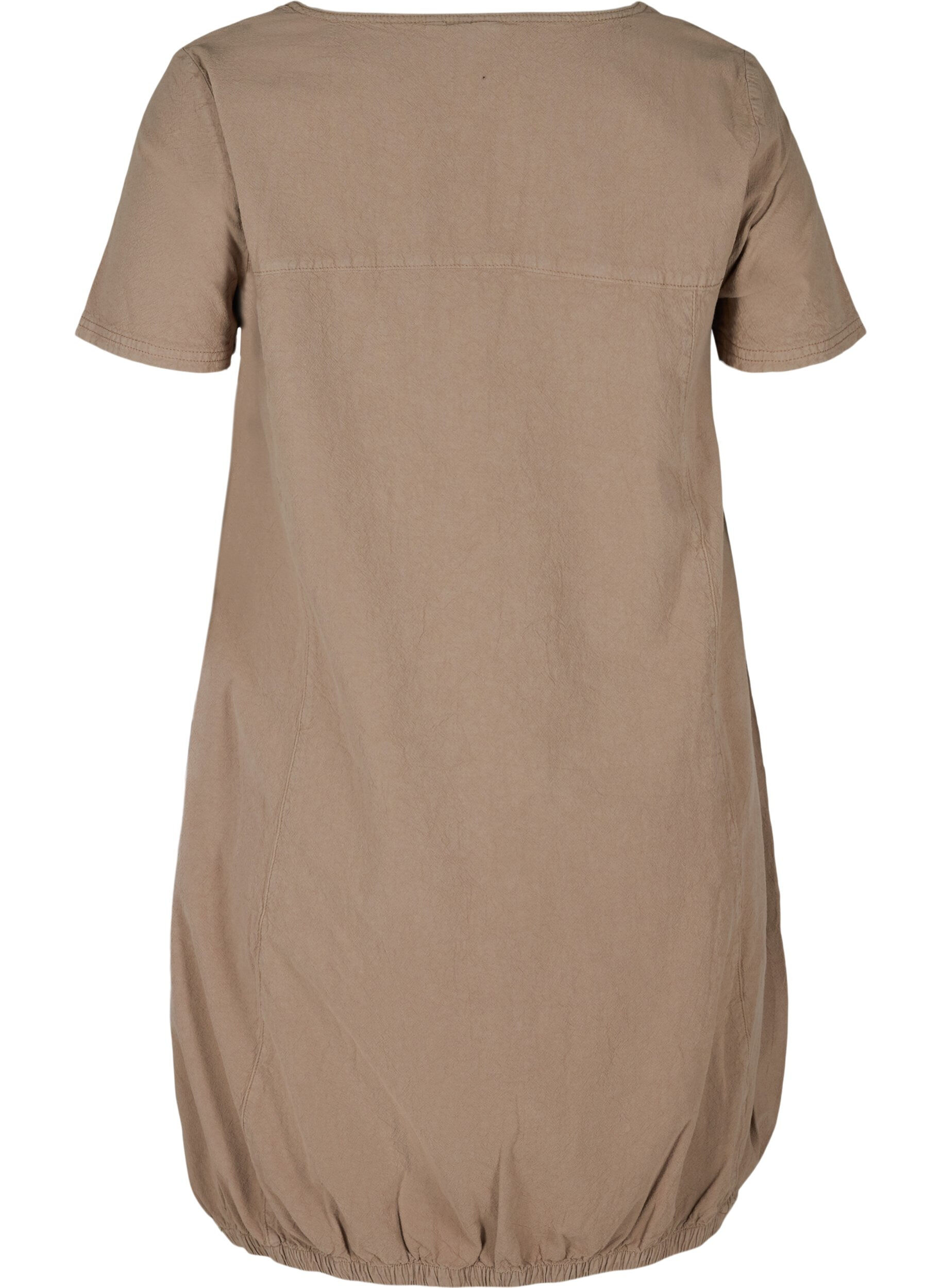 Zizzifashion Short-sleeved cotton dress, Brown, Packshot image number 1