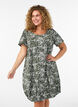 Short-sleeved cotton dress with print, Green, Model image number 0