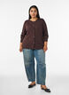 Knitted cardigan with heart eyelet embroidery, Brown, Model image number 1