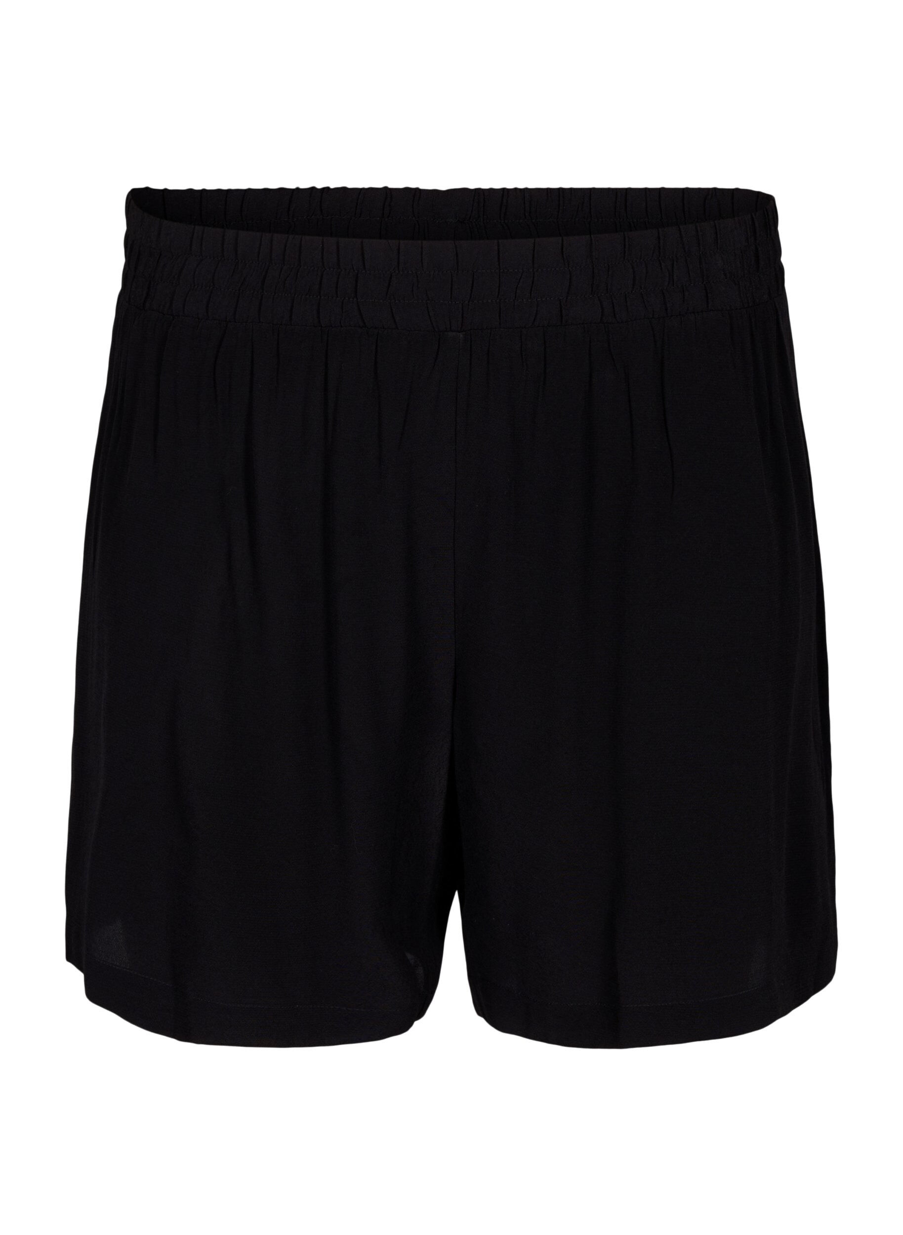 Zizzifashion Loose-fitting shorts in viscose, Black, Packshot image number 0