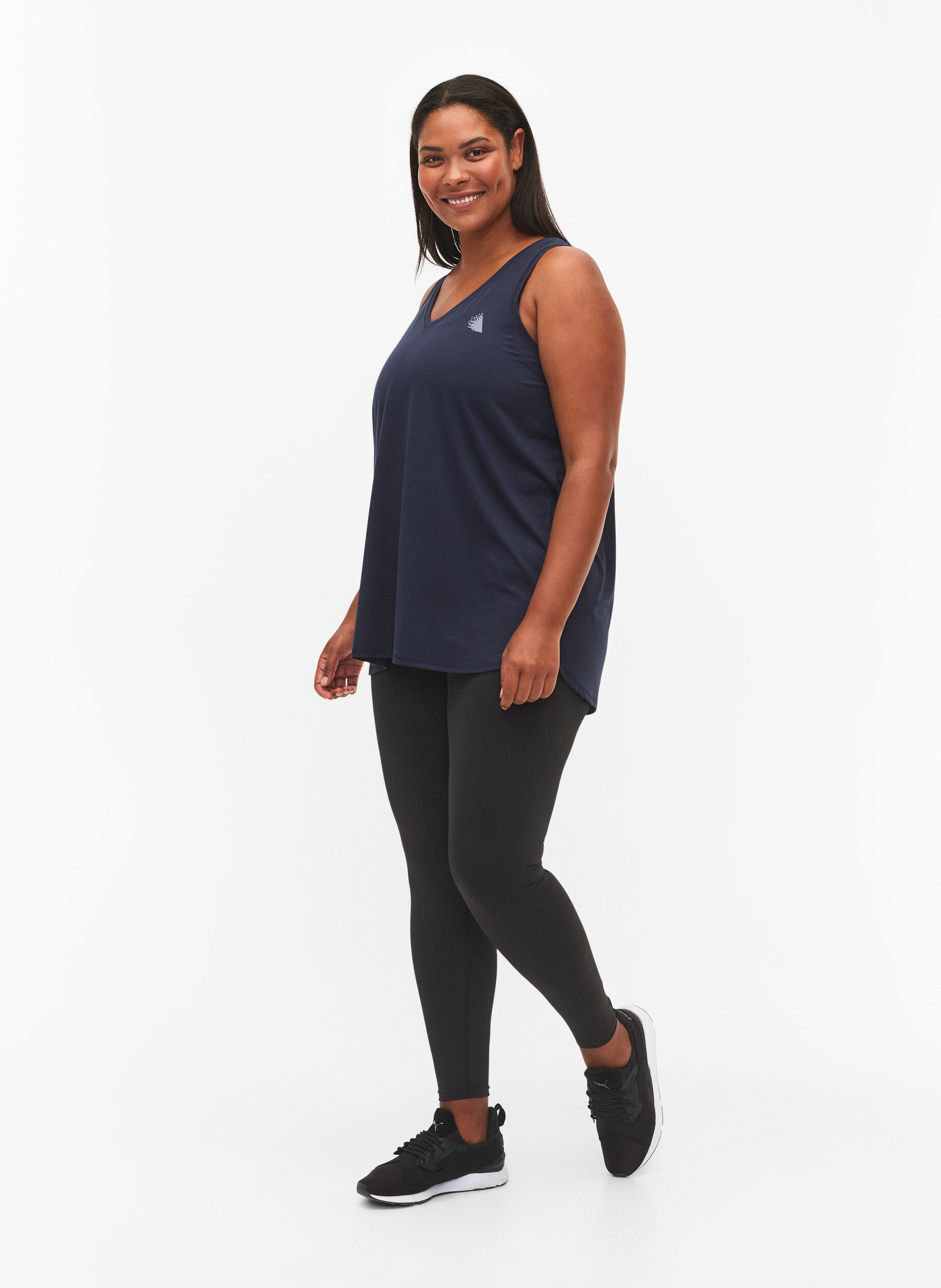 Zizzifashion Workout top with v-neck, Blue, Model image number 1