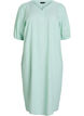 Midi dress in linen and viscose with short sleeves, Green, Packshot image number 0