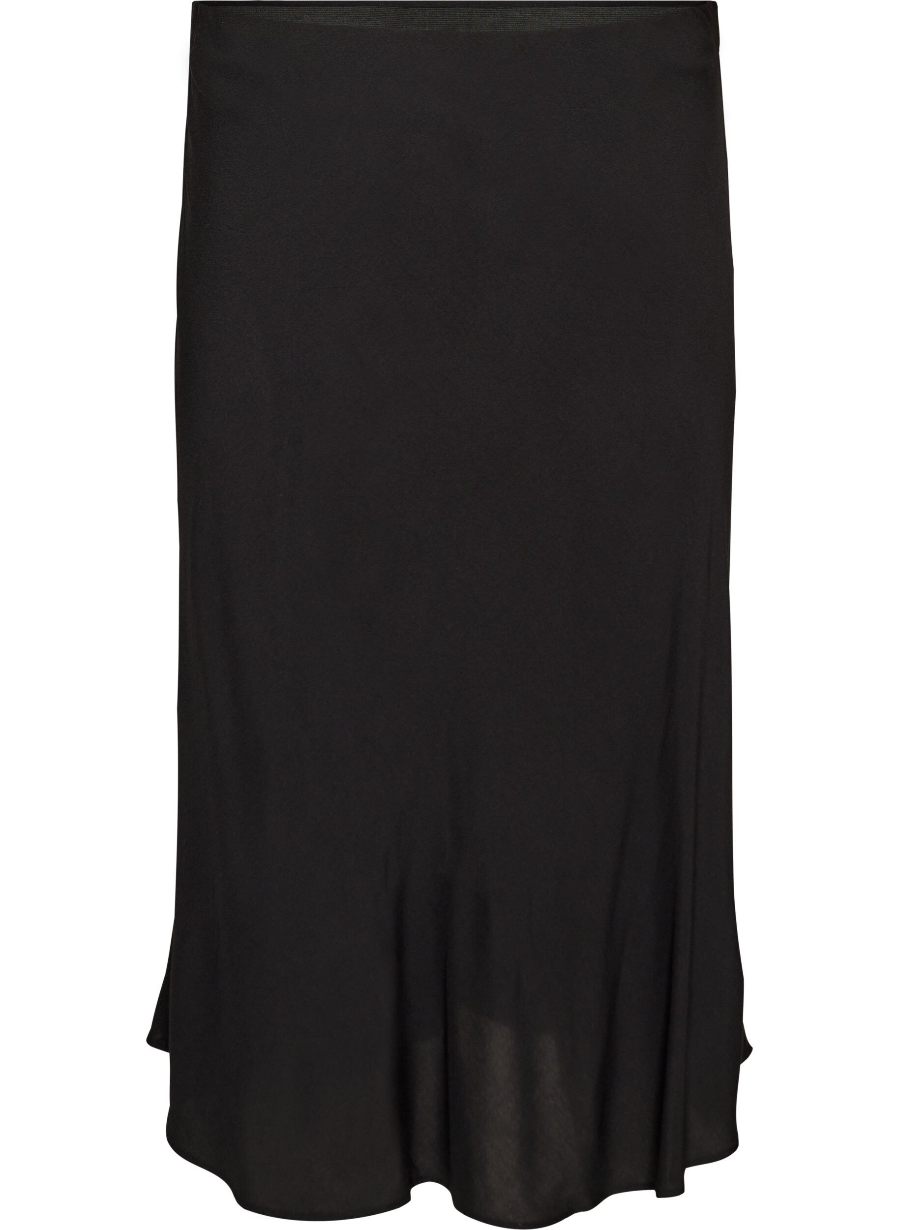 Zizzifashion Viscose skirt with an elasticated waist, Black, Packshot image number 0